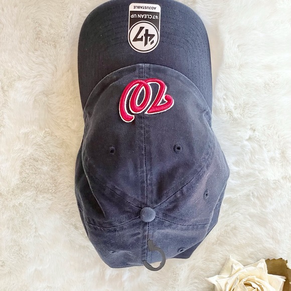 New with tag WASHINGTON NATIONALS OFFICIAL MLB NAVY HAT with Red Logo Adjustable - Picture 3 of 4